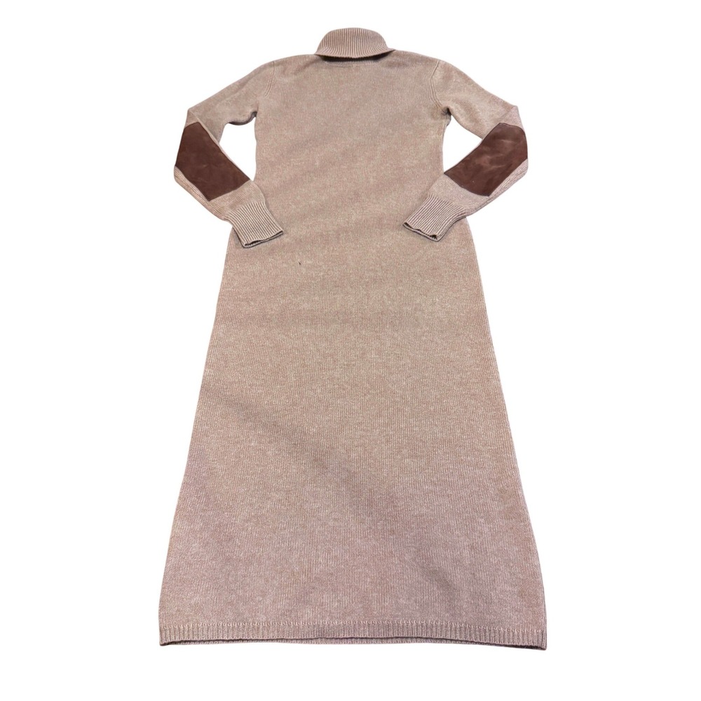 Ralph Lauren Cashmere Wool Turtleneck Maxi Dress Tan Fall Old Money Classic S
